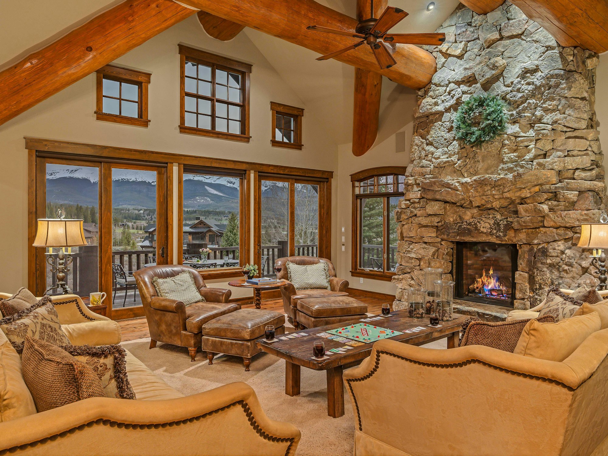Grand living room fireplace