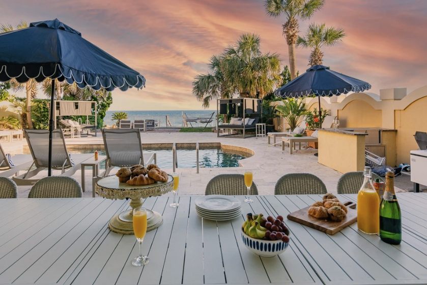 Luxury beach house exterior on the Emerald Coast Florida