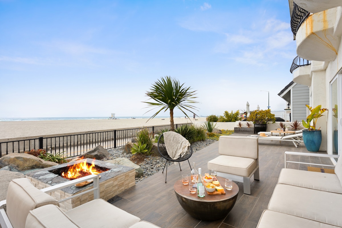 Fire pit terrace oceanfront