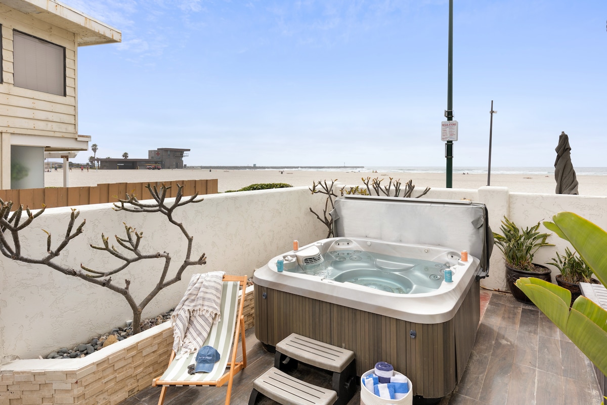 Private beachside hot tub