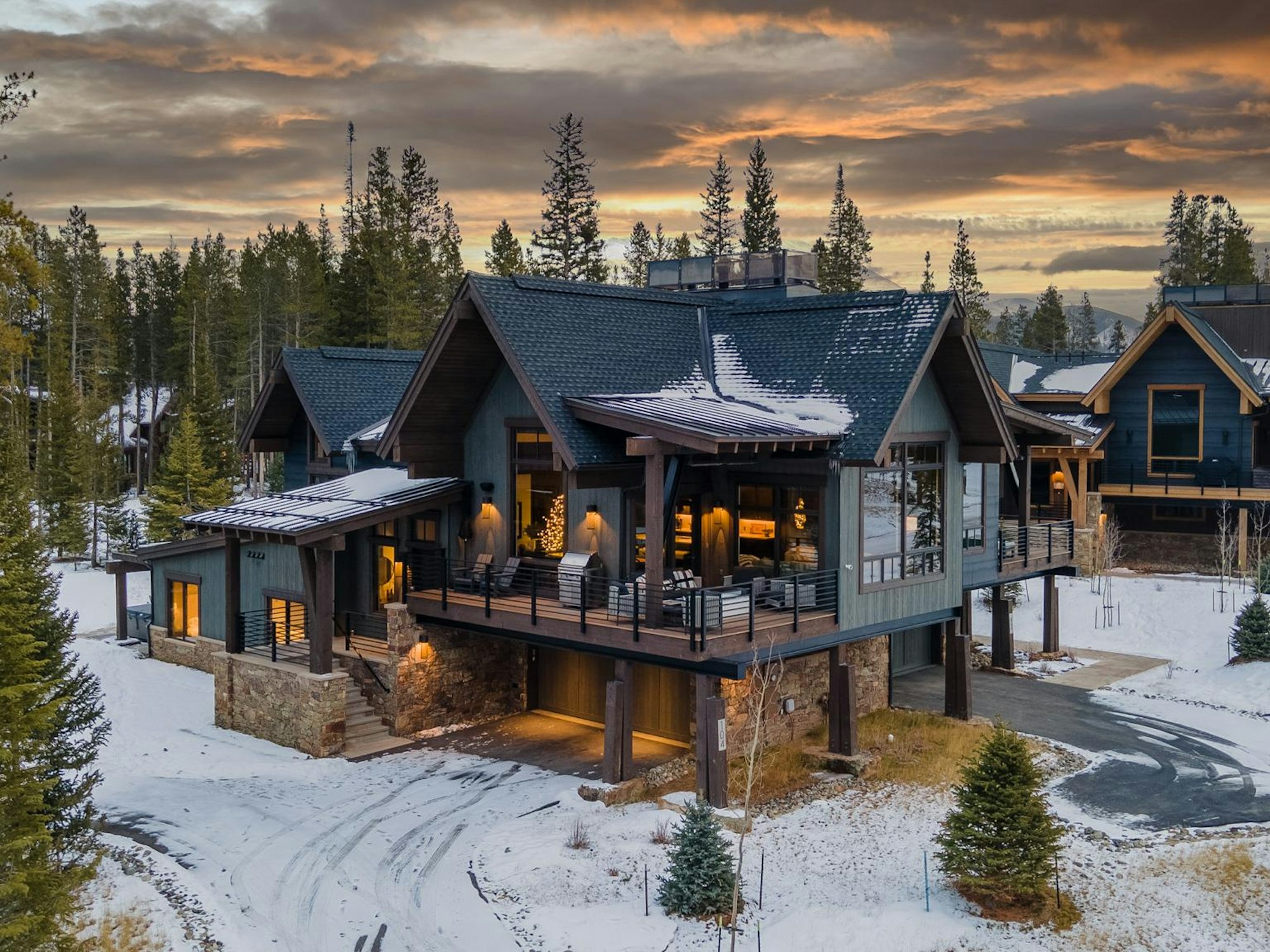 Luxury mountain chalet exterior in Vail Colorado